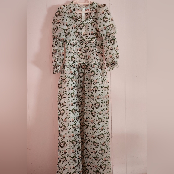 Shrimps Cara Heart-Print Organza Maxi Dress - Picture 4 of 10